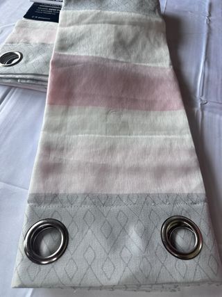 2 Tende Stefania 140x280 Semi Filtrante Rosa/Grigo