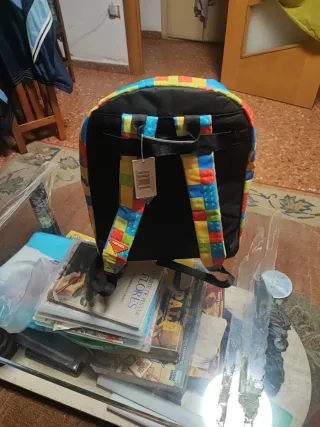 Mochila infantil diseño bloques construcción