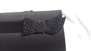 Vintage dressing bolso de mano negro con lazo