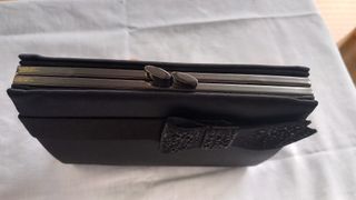 Vintage dressing bolso de mano negro con lazo