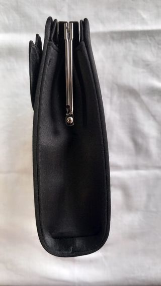 Vintage dressing bolso de mano negro con lazo