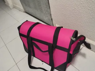 Transportín gato/perro pequeño rosa