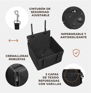 Asiento perro coche negro