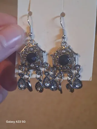 Lote pendientes mujer azul y plata