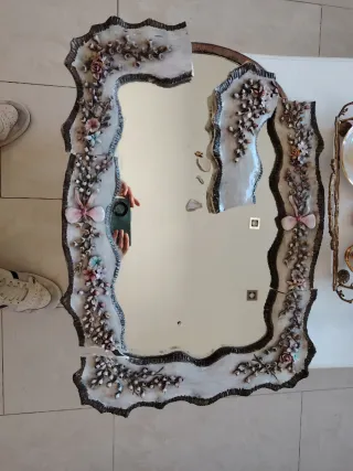 Espejo Veneciano Cerámica y Cristal