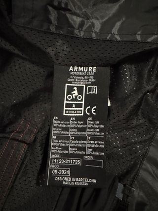 Chaqueta moto ARMURE + espaldera -- Talla L