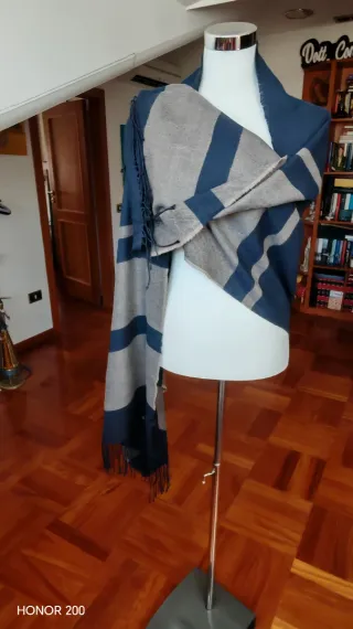 Sciarpa unisex blu e marrone