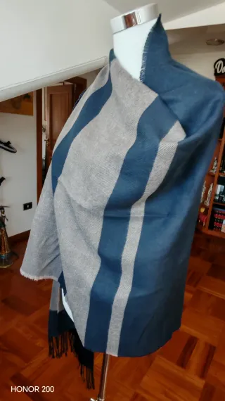 Sciarpa unisex blu e marrone