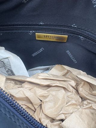 Bolso Piel Lottusse Azul Marrón