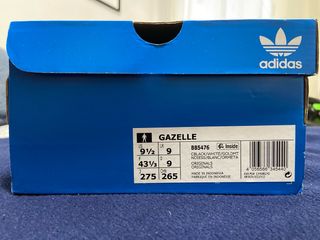 Adidas Gazelle Talla 43.5 Negro/Dorado