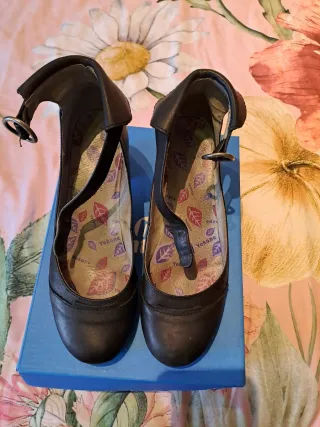 Zapato piel tacón bajo