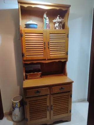 Mueble rústico de madera recibidor