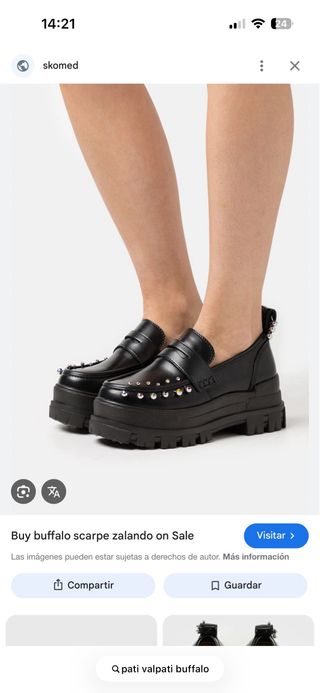 Mocasines Buffalo negros cuero vegano alta calidad