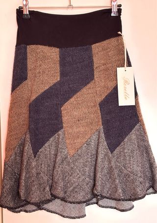 Gonna invernale patchwork maglia taglia unica