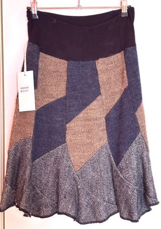 Gonna invernale patchwork maglia taglia unica