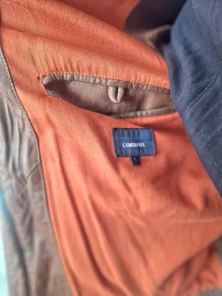 Cazadora Piel Marrón Hombre