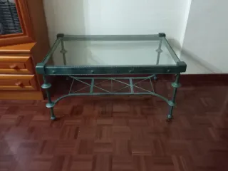 Mesa centro forja y hierro negra/verde