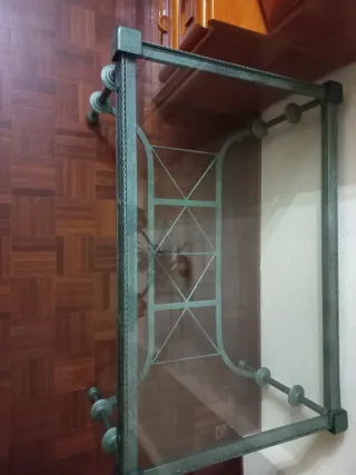 Mesa centro forja y hierro negra/verde