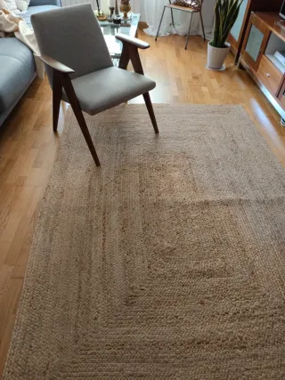 Alfombra Yute Rectangular Beige
