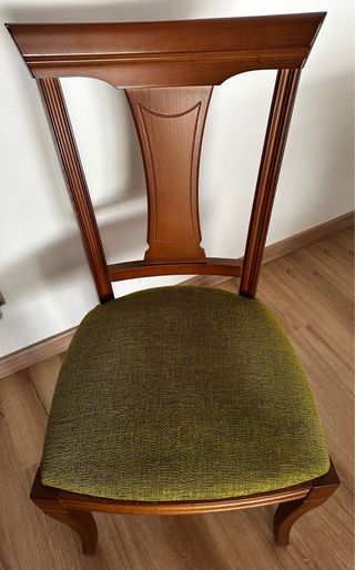 4 Sillas Comedor Madera Tapizadas