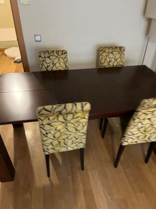 Mesa extensible moderna + 6 sillas