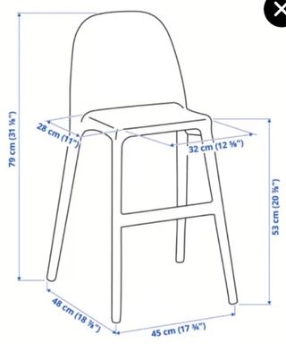 Silla Alta infantil niño Ikea Urban Blanca