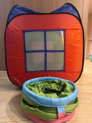 Túnel y casa de juguete plegable