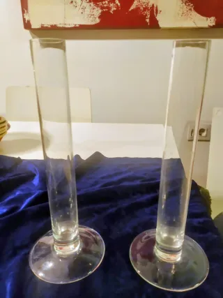 2 jarrones de vidrio elegantes y resistentes