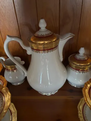 Vajilla Limoges Porcelana Baño Oro