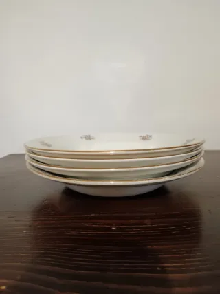 Set 4 Piatti Porcellana Fiori Richard and Ginori