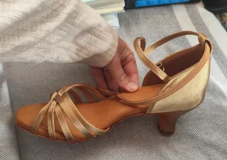 Zapatos de baile dorados para mujer talla 38-39