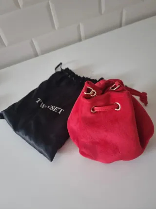 Bolso bombonera Twin Set rojo y dorado