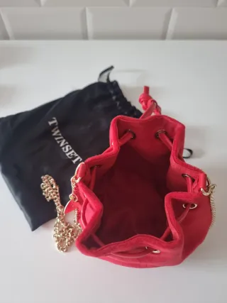 Bolso bombonera Twin Set rojo y dorado