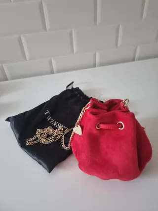 Bolso bombonera Twin Set rojo y dorado
