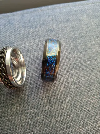 Lote 4 Anillos Hombre acero inoxidable.