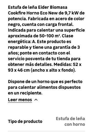 Estufa de leña EIDER BIOMASA