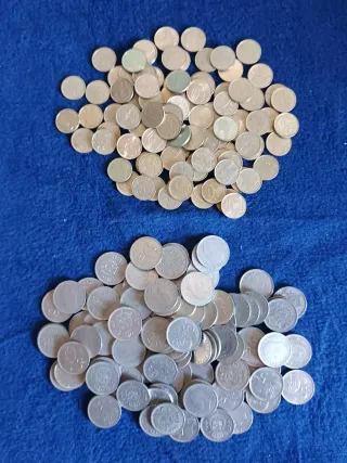 Lote 200 monedas 5 pts Juan Carlos