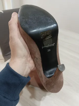 Stivali alti donna beige/marrone tacco alto