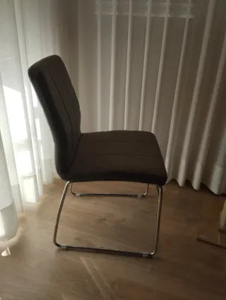 6 Sillas Comedor Tapizadas Tela Gris