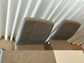 6 Sillas Comedor Tapizadas Tela Gris