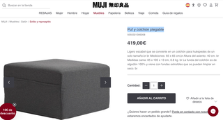 Pouf e materasso pieghevole Muji Grigio