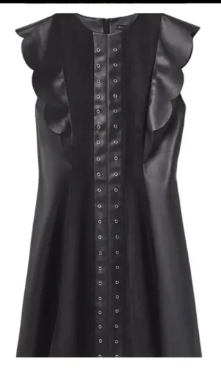 Vestido polipiel negro con tachuelas Talla M