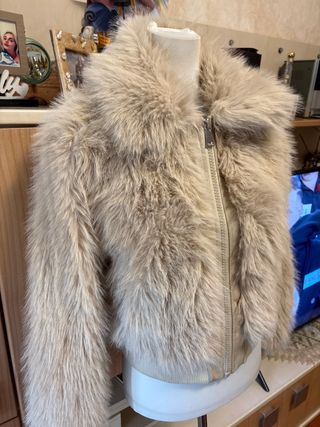 Pelliccia sintetica beige