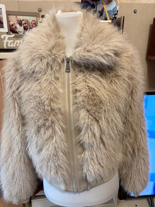 Pelliccia sintetica beige