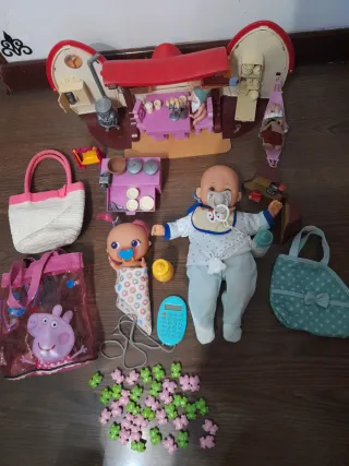 Lote de juguetes para bebés y casa de muñecas