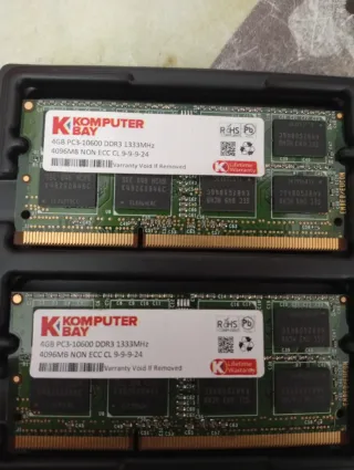 2x 4GB DDR3 1333MHz Komputer Bay RAM