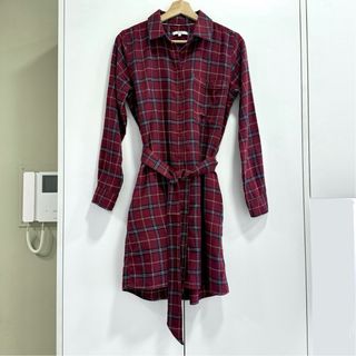 Talla M - Vestido camisero escocés