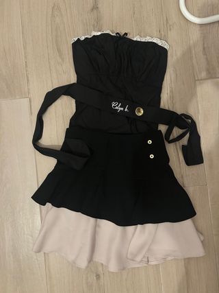 Abito Elisabetta Franchi 2 pezzi nero/beige tg 40