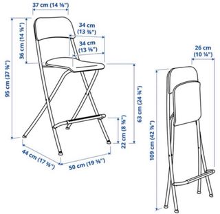 Taburete Plegable Ikea Negro/Gris