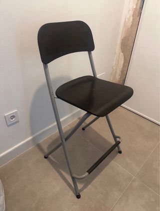 Taburete Plegable Ikea Negro/Gris